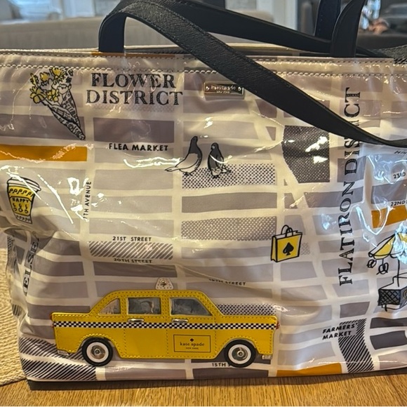 Kate Spade Yellow Taxi Cab New York Francis Tote Bag Shoulder Handbag - Picture 3 of 8